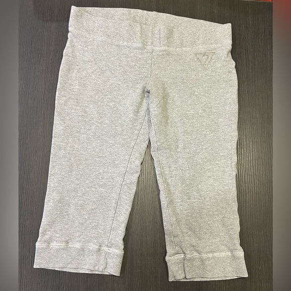 Y2K‎ GUESS Women’s Grey Terry Cloth Cropped Pants w Metallic Logos Large - Picture 2 of 5